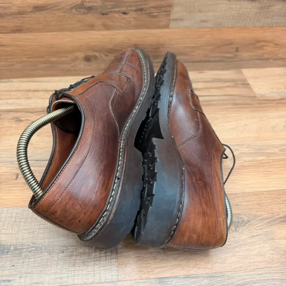 Allen Edmonds size 9D Mapleton Brown Bicycle Toe Oxford Dress Shoes